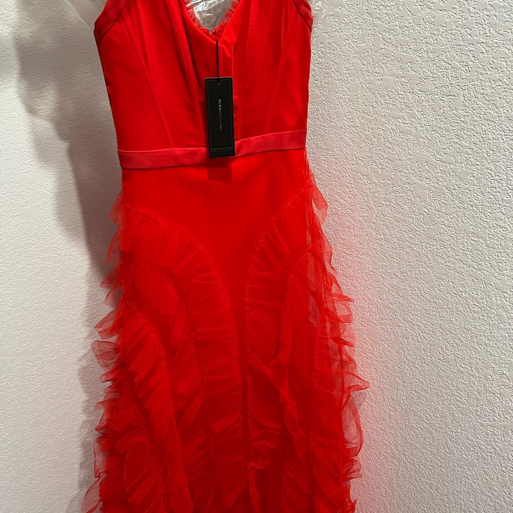 Brand New BCBGMAXAZRIA Red Maxi Tulle Dress for sale size :0